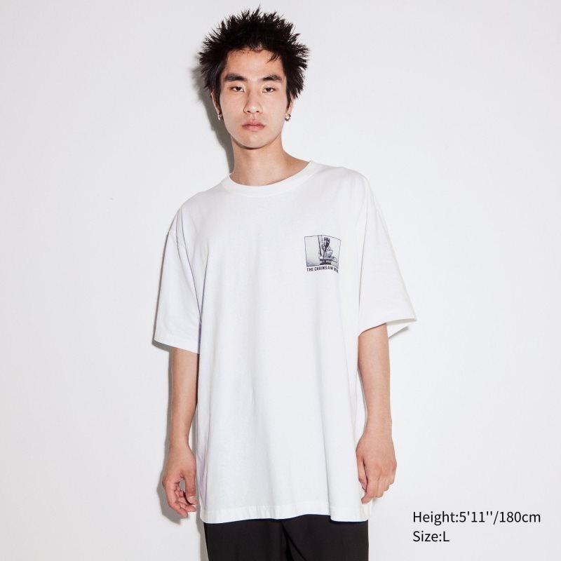 Uniqlo Chainsaw Man × Kosuke Kawamura Short Sleeve Ut Oversized メンズ Tシャツ 白 | 3310935