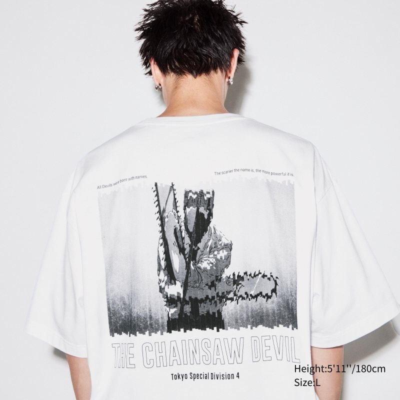 Uniqlo Chainsaw Man × Kosuke Kawamura Short Sleeve Ut Oversized メンズ Tシャツ 白 | 3310935