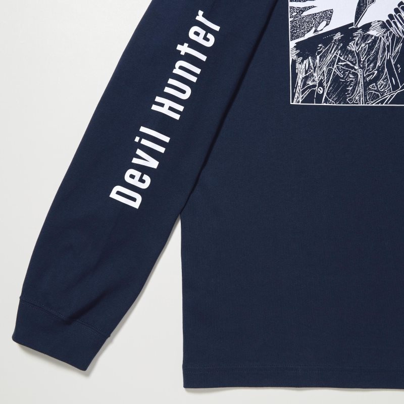 Uniqlo Chainsaw Man × Kosuke Kawamura Ut Long-sleeve Graphic メンズ Tシャツ ネイビー | 2502941