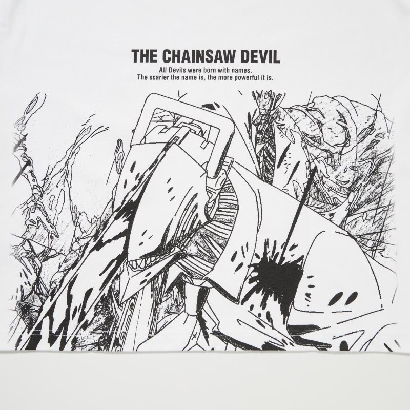 Uniqlo Chainsaw Man × Kosuke Kawamura Ut Long-sleeve Graphic メンズ Tシャツ 白 | 6649713