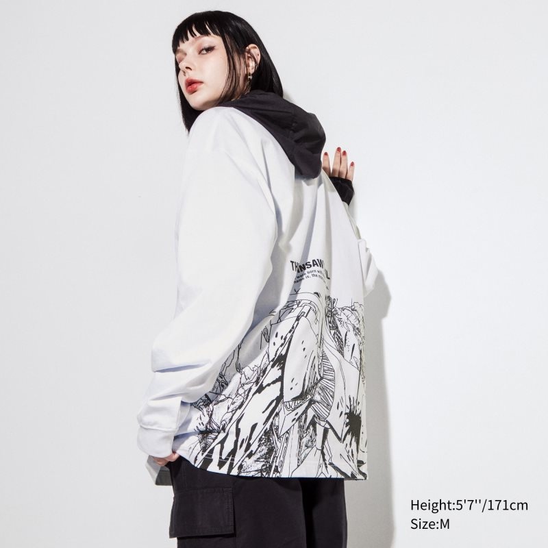 Uniqlo Chainsaw Man × Kosuke Kawamura Ut Long-sleeve Graphic メンズ Tシャツ 白 | 6649713