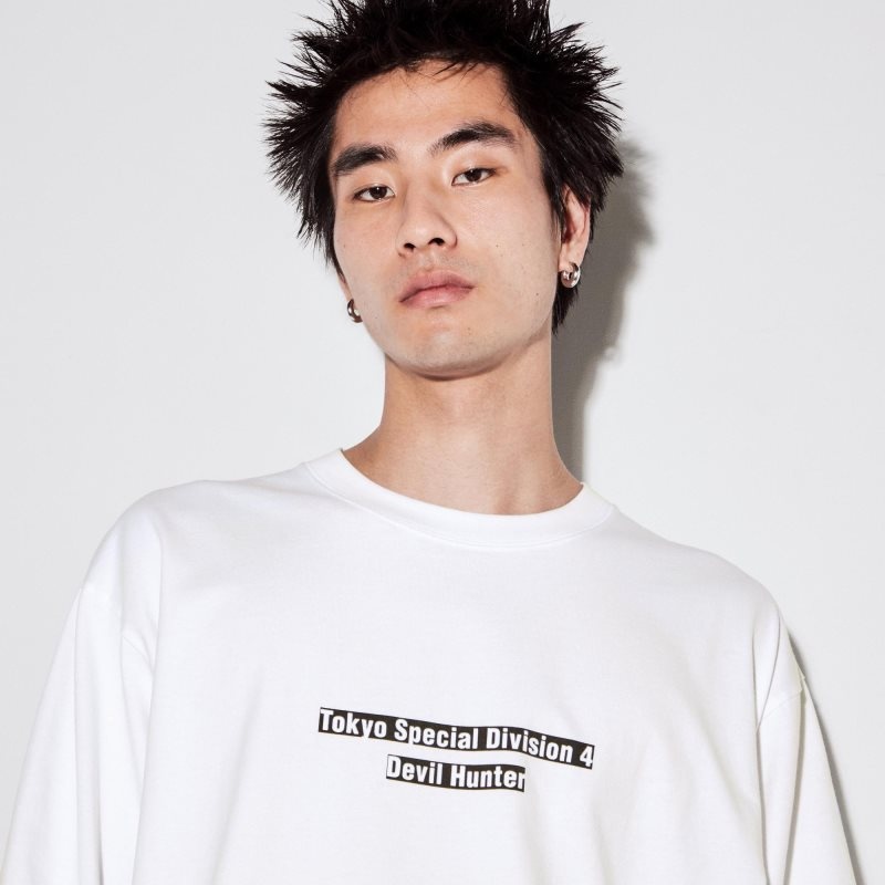 Uniqlo Chainsaw Man × Kosuke Kawamura Ut Long-sleeve Graphic メンズ Tシャツ 白 | 6649713