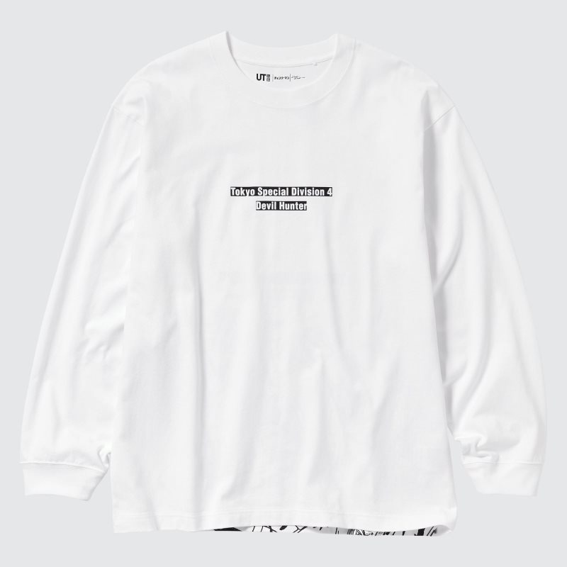 Uniqlo Chainsaw Man × Kosuke Kawamura Ut Long-sleeve Graphic メンズ Tシャツ 白 | 6649713
