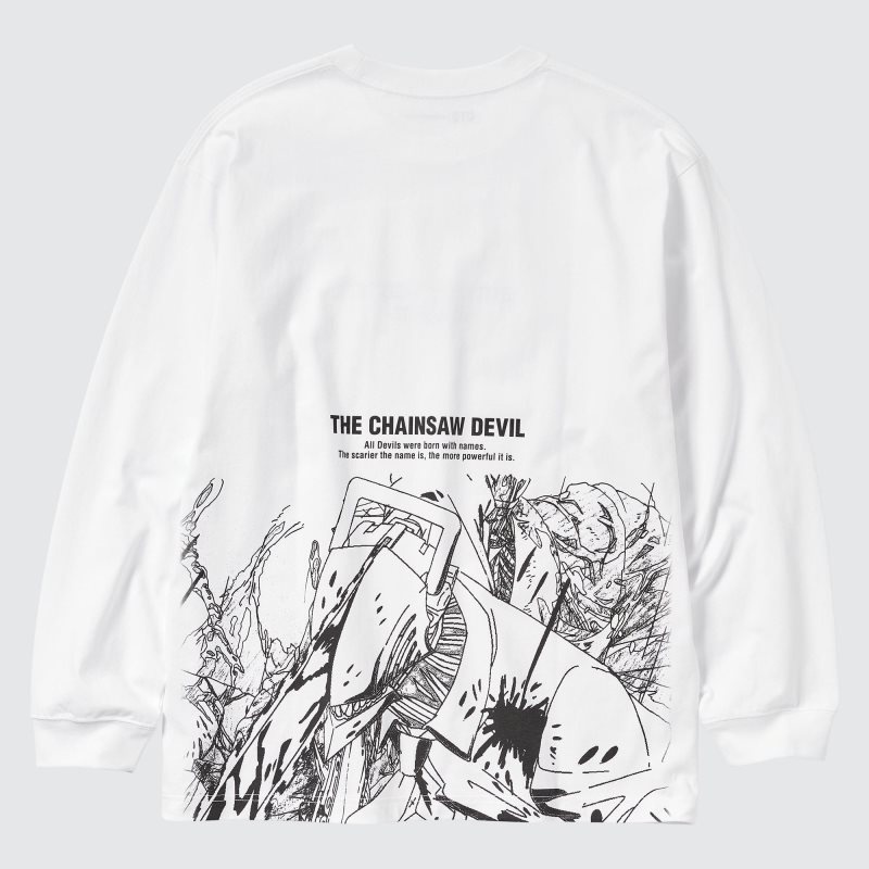 Uniqlo Chainsaw Man × Kosuke Kawamura Ut Long-sleeve Graphic メンズ Tシャツ 白 | 6649713