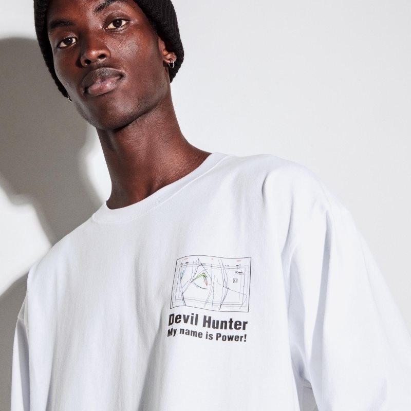 Uniqlo Chainsaw Man × Kosuke Kawamura Ut Long-sleeve Graphic メンズ Tシャツ 白 | 8762766