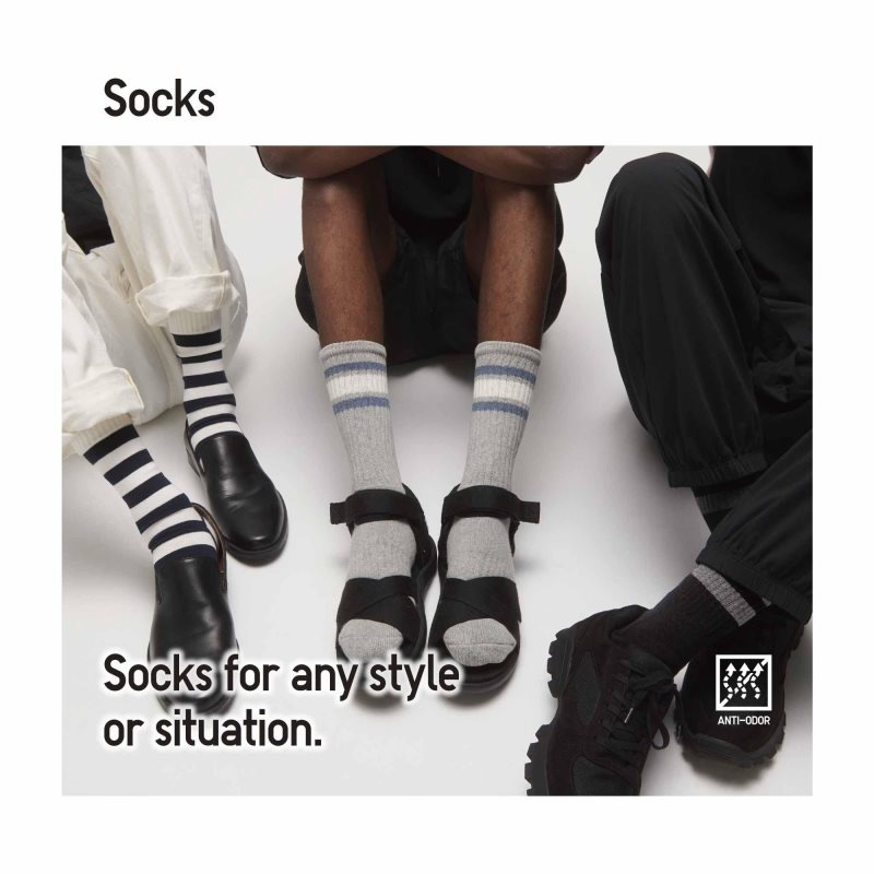 Uniqlo Color Block メンズ ソックス 青 | 9493684