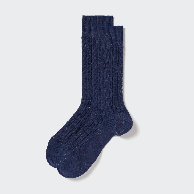 Uniqlo Color Nep Cable メンズ ソックス 青 | 1579448