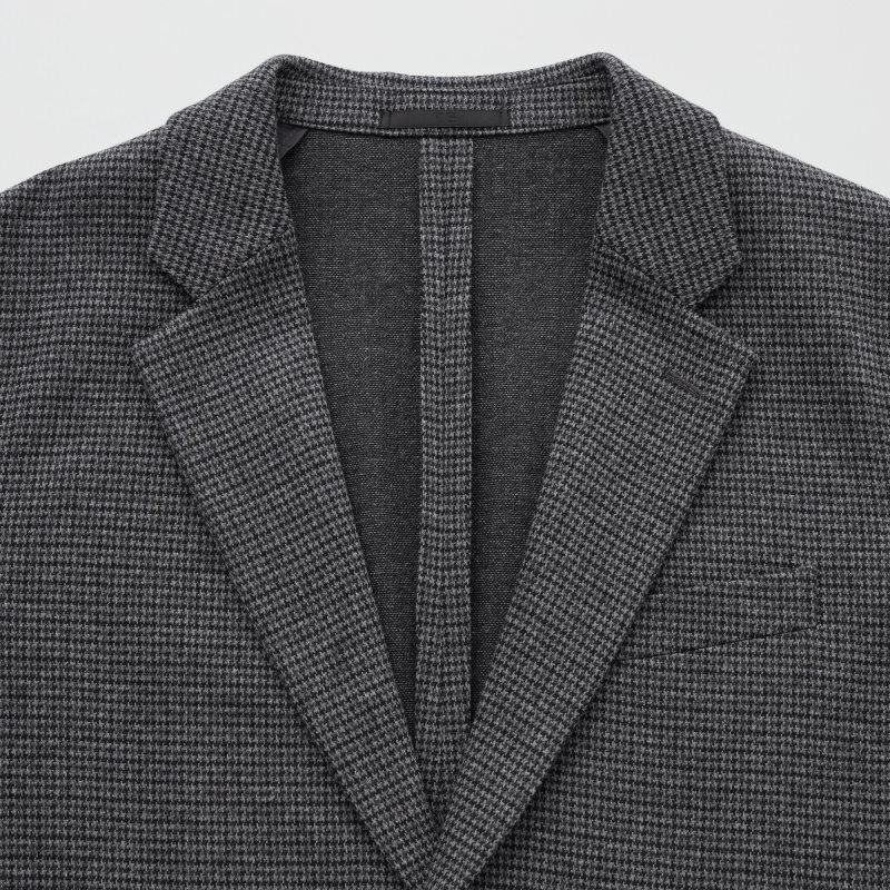 Uniqlo Comfort Houndstooth メンズ ジャケット グレー | 4003524