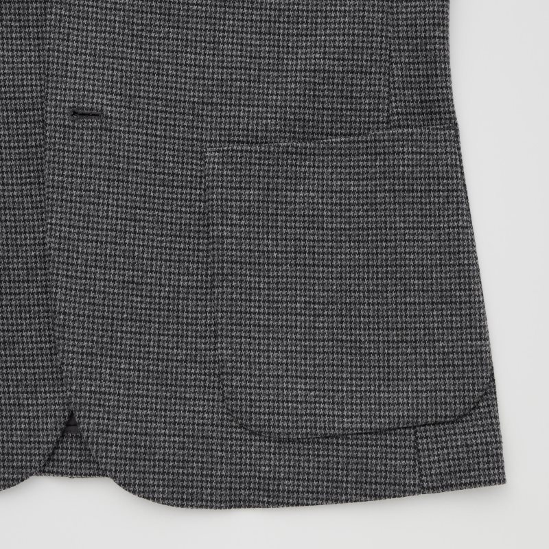 Uniqlo Comfort Houndstooth メンズ ジャケット グレー | 4003524