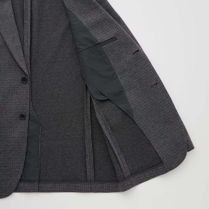 Uniqlo Comfort Houndstooth メンズ ジャケット グレー | 4003524