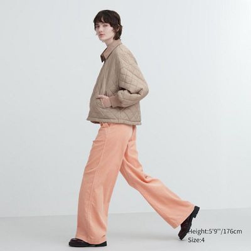 Uniqlo Corduroy Wide レディース パンツ ピンク | 1491355