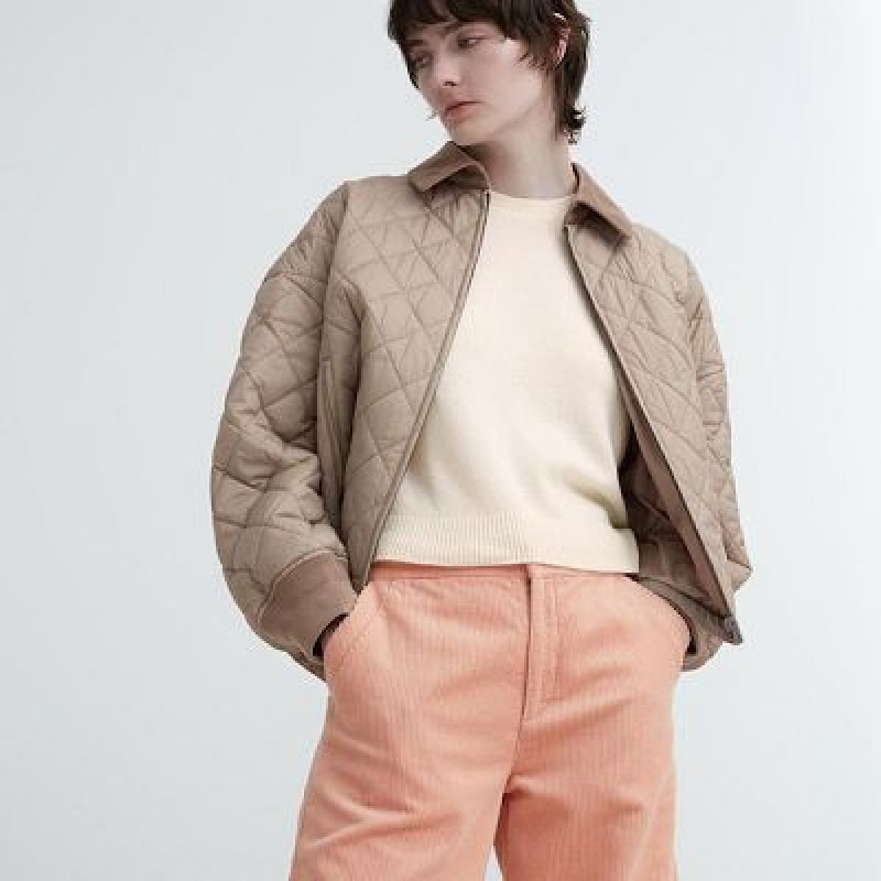 Uniqlo Corduroy Wide レディース パンツ ピンク | 1491355