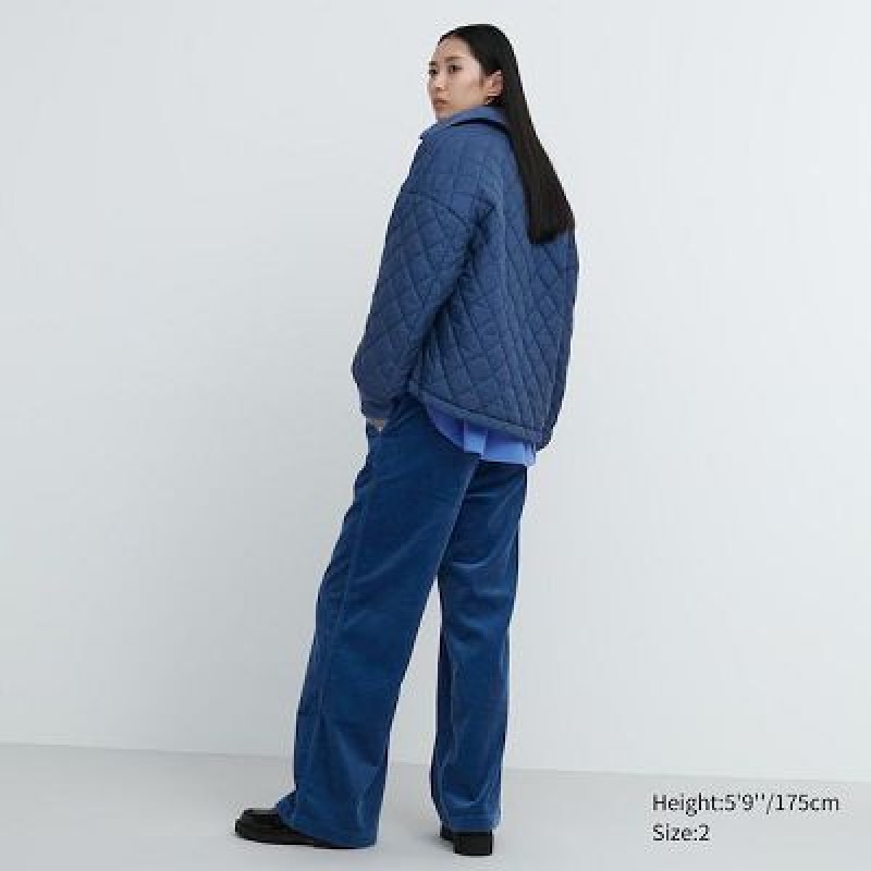 Uniqlo Corduroy Wide レディース パンツ 青 | 8081317