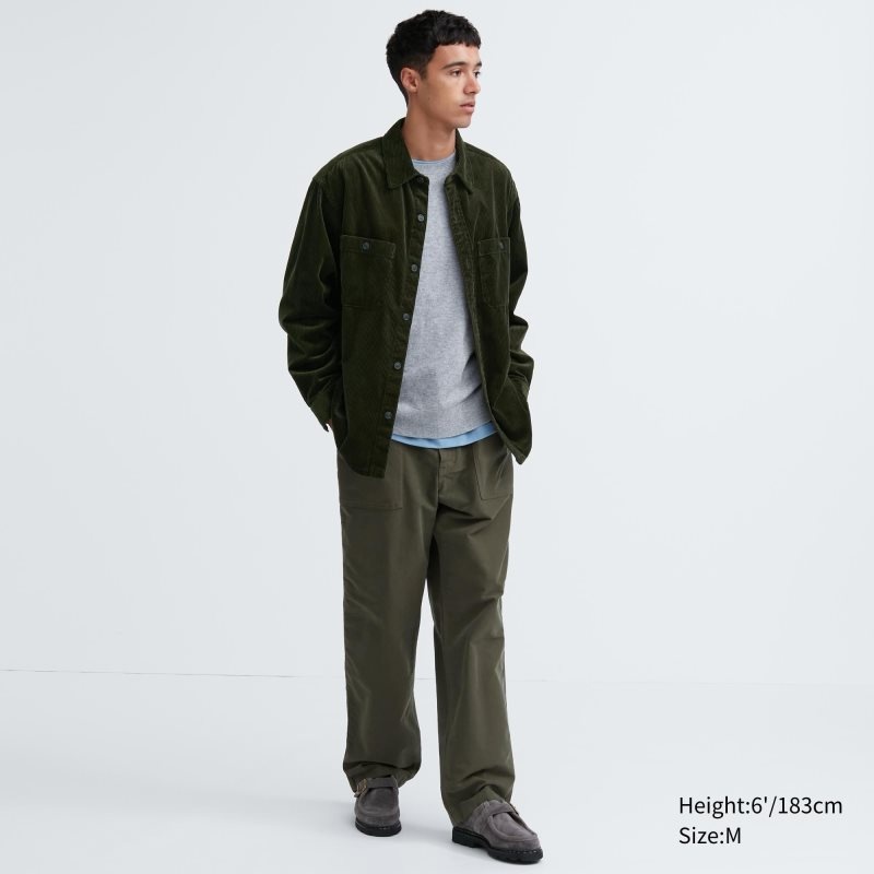 Uniqlo Corduroy Work Long-sleeve メンズ シャツ ネイビー | 5788564