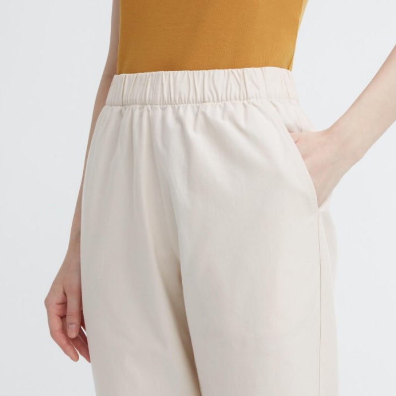 Uniqlo Cotton Relaxed Ankle Lounge レディース パンツ 白 | 804438
