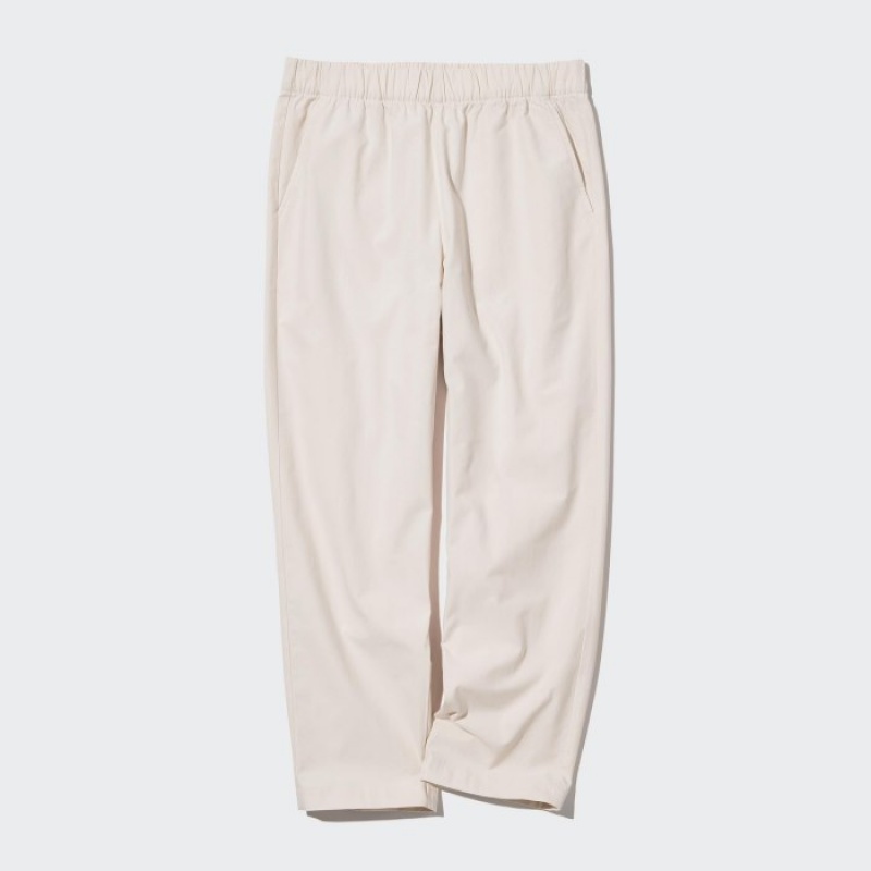Uniqlo Cotton Relaxed Ankle Lounge レディース パンツ 白 | 804438