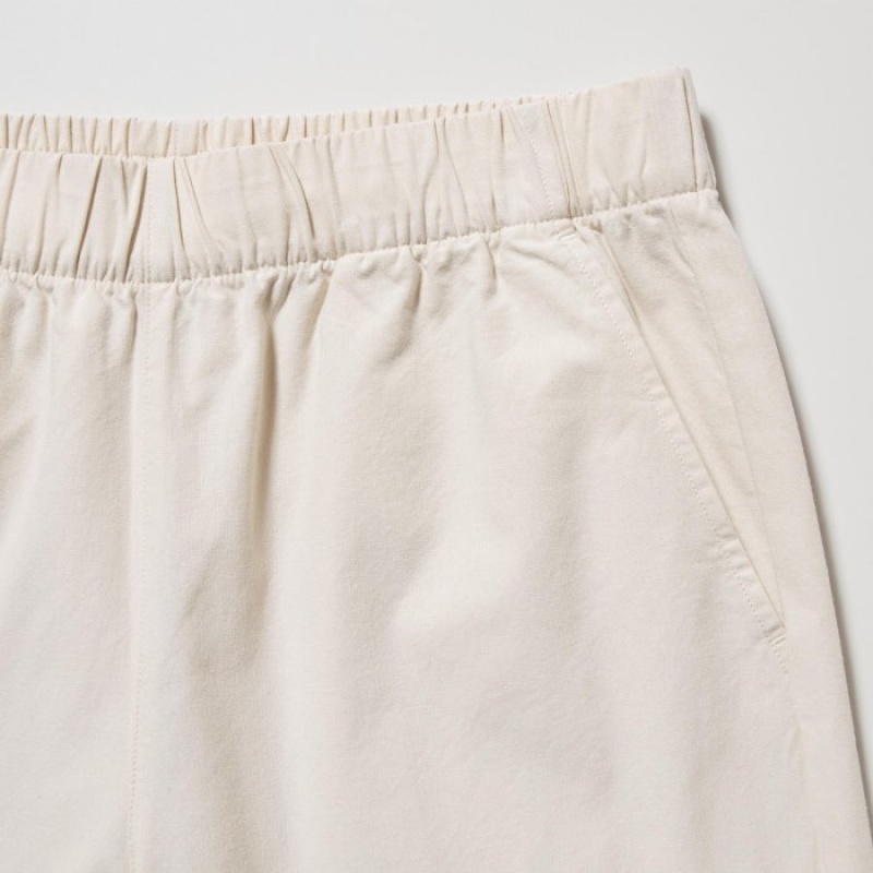 Uniqlo Cotton Relaxed Ankle Lounge レディース パンツ 白 | 804438