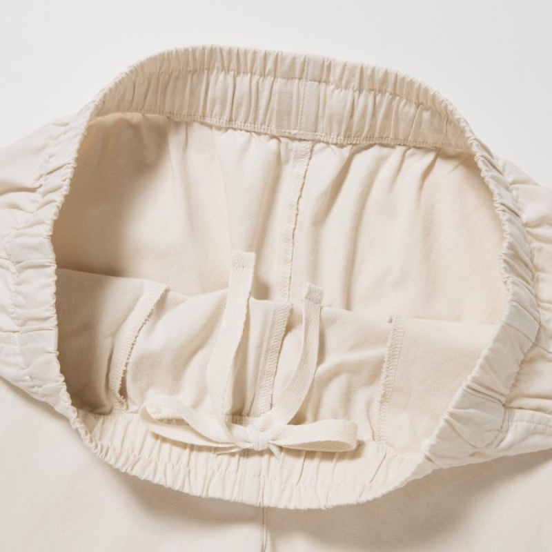 Uniqlo Cotton Relaxed Ankle Lounge レディース パンツ 白 | 804438
