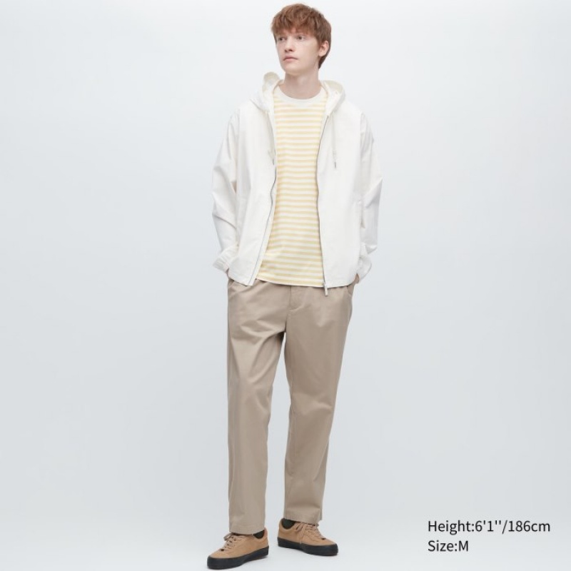 Uniqlo Cotton Relaxed Ankle レディース パンツ ベージュ | 2440703