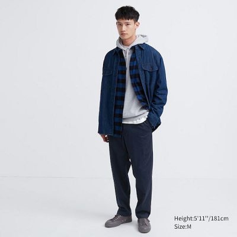 Uniqlo Cotton Relaxed Ankle レディース パンツ ネイビー | 5885475