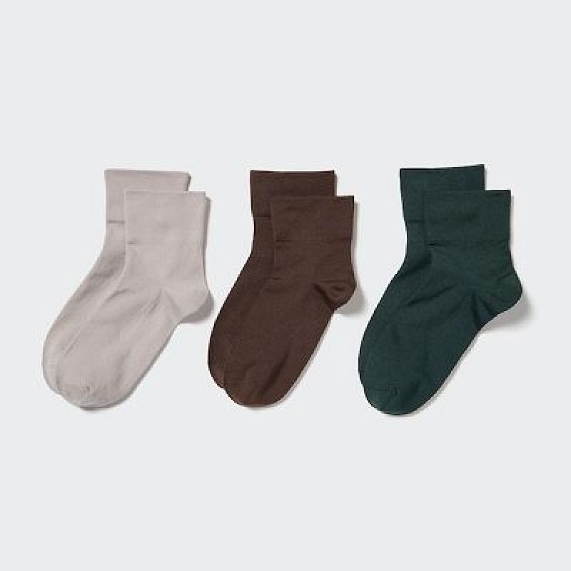 Uniqlo Crew Tapered (3 Pairs) レディース ソックス グレー | 3603272
