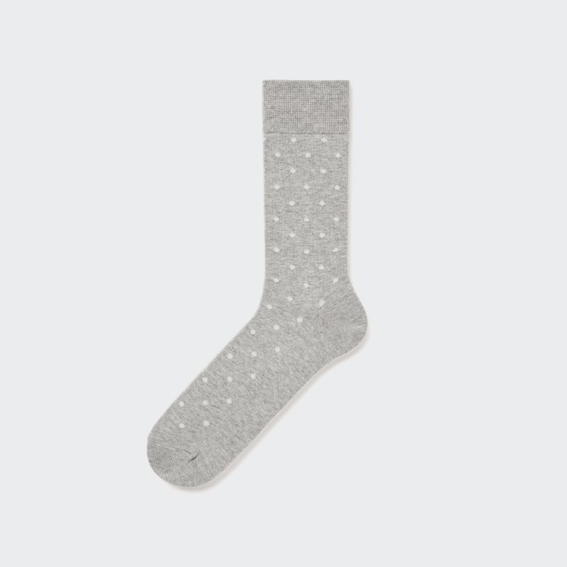 Uniqlo Dotted メンズ ソックス グレー | 4910881