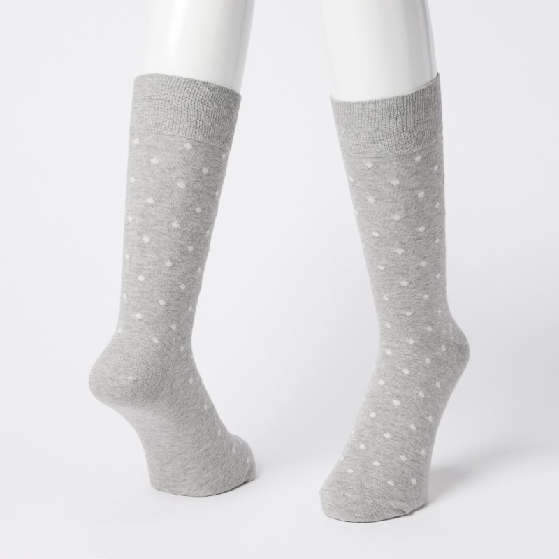 Uniqlo Dotted メンズ ソックス グレー | 4910881