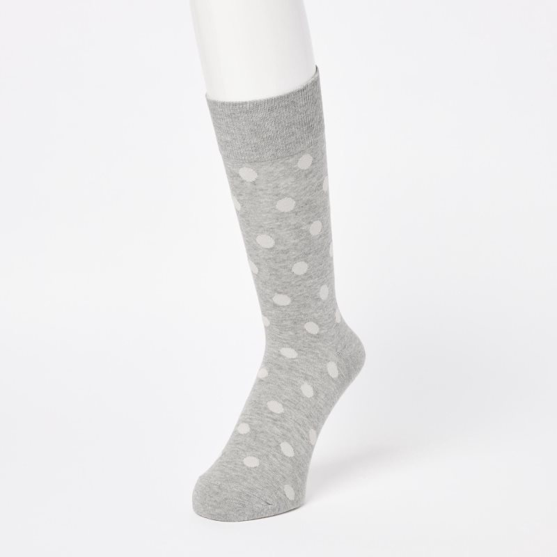 Uniqlo Dotted メンズ ソックス グレー | 6664344