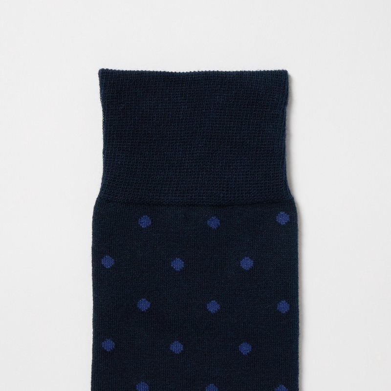 Uniqlo Dotted メンズ ソックス ネイビー | 6664995