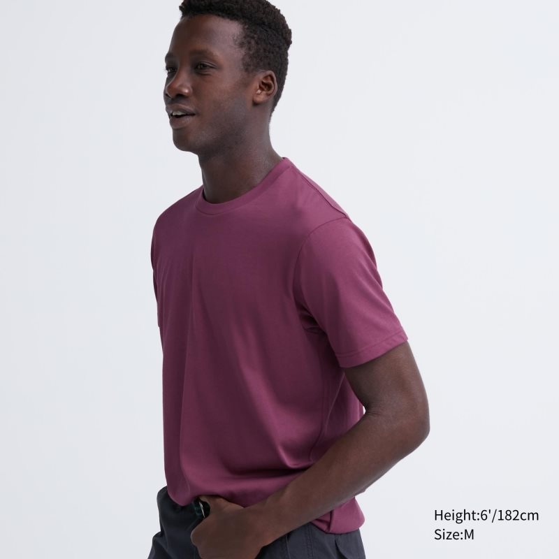Uniqlo Dry Color Crew Neck Short-Sleeve メンズ Tシャツ 紫 | 7657177