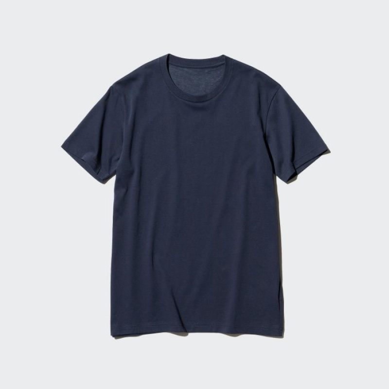 Uniqlo Dry Color Crew Neck Short-Sleeve レディース Tシャツ ネイビー | 6337557