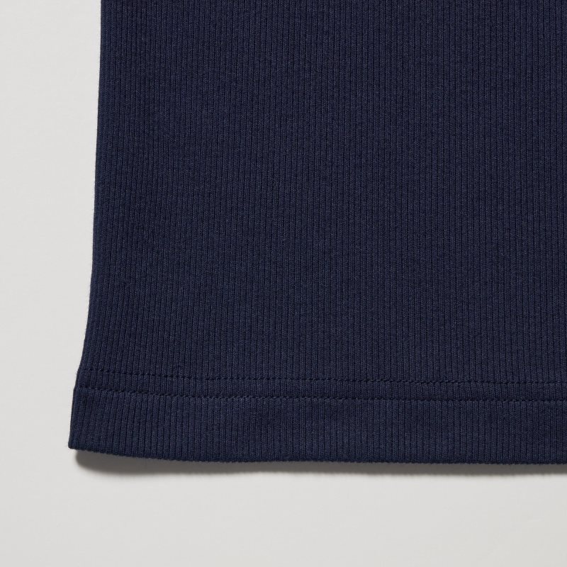 Uniqlo Dry Color Ribbed メンズ タンクトップ ネイビー | 7519292