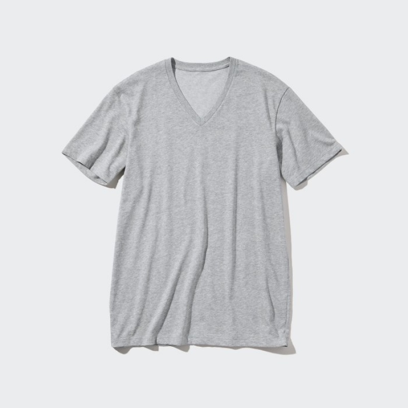 Uniqlo Dry Color V-Neck Short-Sleeve レディース Tシャツ グレー | 2982930