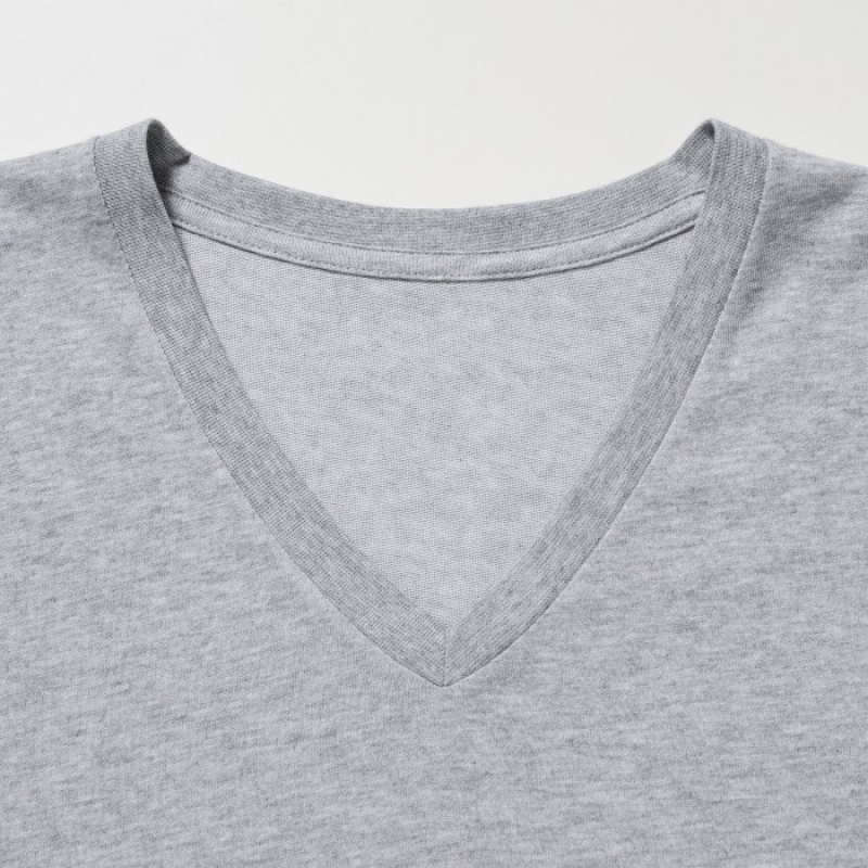 Uniqlo Dry Color V-Neck Short-Sleeve レディース Tシャツ 赤 | 6262217