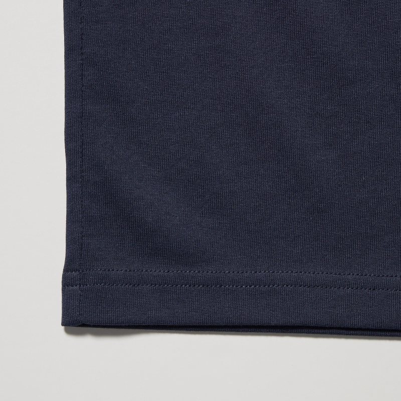Uniqlo Dry Color V-Neck Short-Sleeve メンズ Tシャツ ネイビー | 5694531