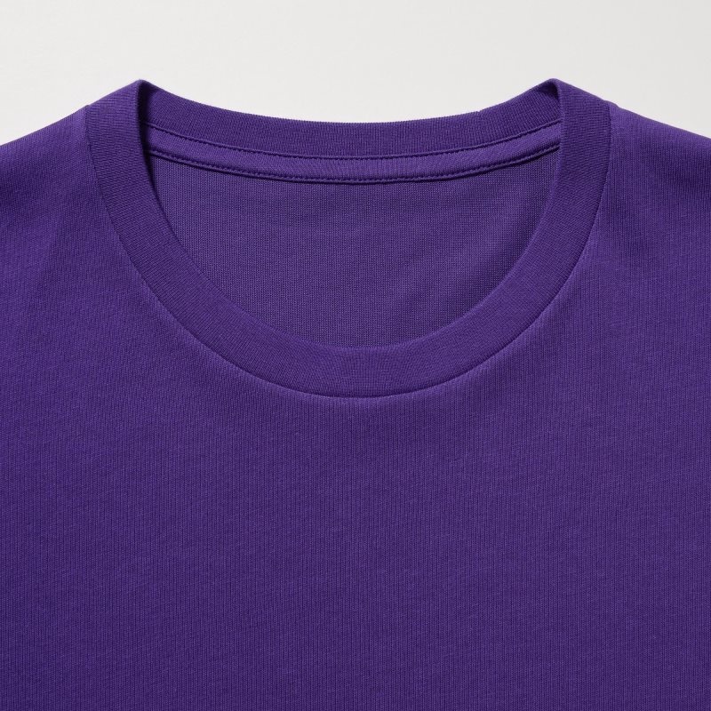 Uniqlo Dry Crew Neck Short-sleeve Color メンズ Tシャツ 紫 | 9857773