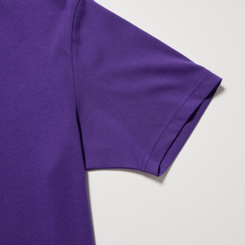 Uniqlo Dry Crew Neck Short-sleeve Color メンズ Tシャツ 紫 | 9857773