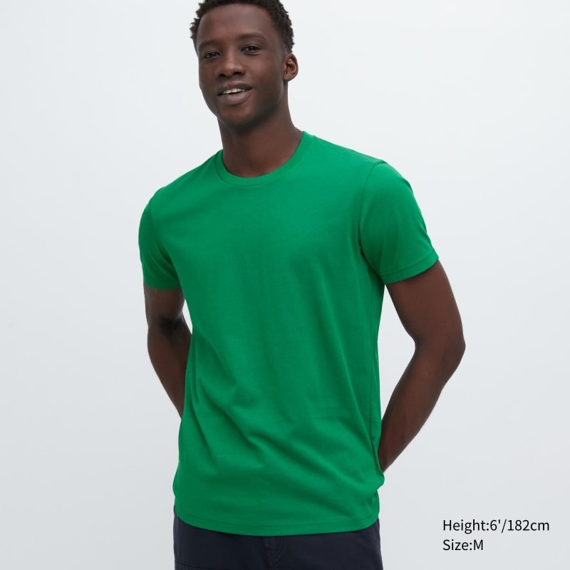 Uniqlo Dry Crew Neck Short-sleeve Color メンズ Tシャツ 緑 | 26972