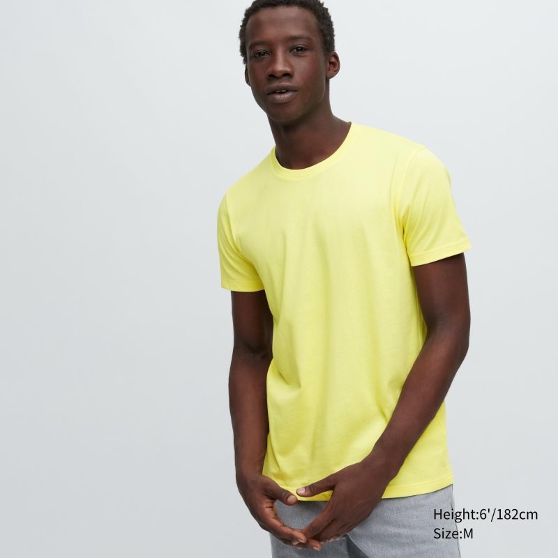 Uniqlo Dry Crew Neck Short-sleeve Color メンズ Tシャツ 黄色 | 311103