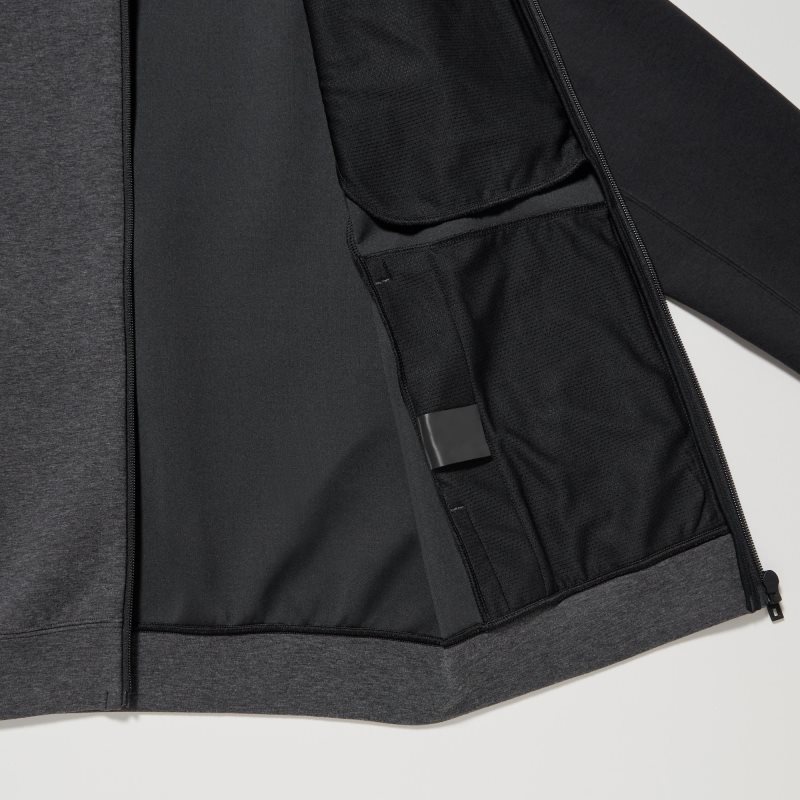 Uniqlo Dry Stretch Sweat Full-zip Color Block メンズ パーカー グレー | 4810612
