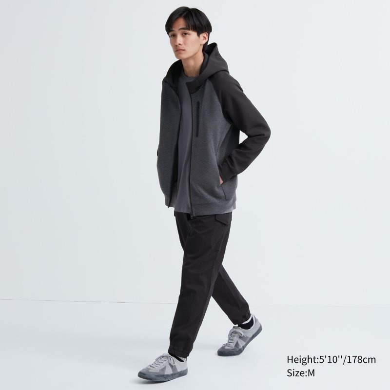 Uniqlo Dry Stretch Sweat Full-zip Color Block メンズ パーカー グレー | 4810612