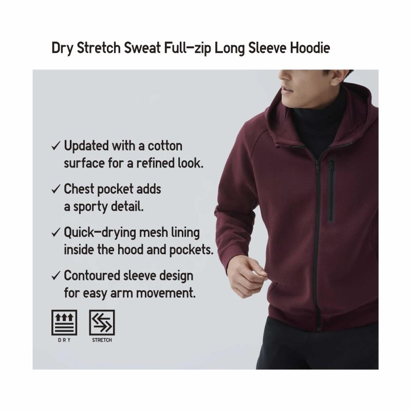 Uniqlo Dry Stretch Sweat Full-zip Color Block メンズ パーカー グレー | 4810612