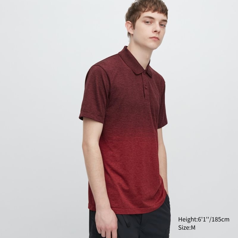 Uniqlo Dry-ex Gradient メンズ ポロシャツ 赤 | 3269229