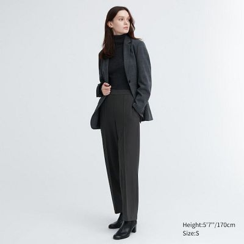 Uniqlo Easy Wide Straight レディース パンツ グレー | 3770615