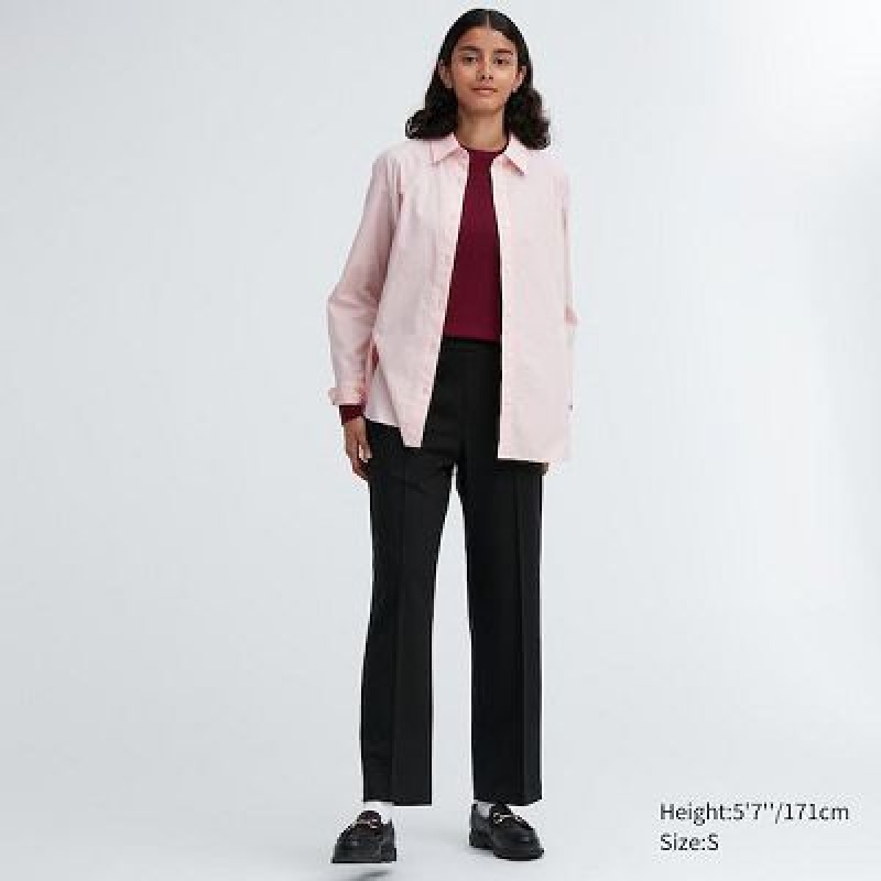 Uniqlo Easy Wide Straight レディース パンツ 黒 | 8659372