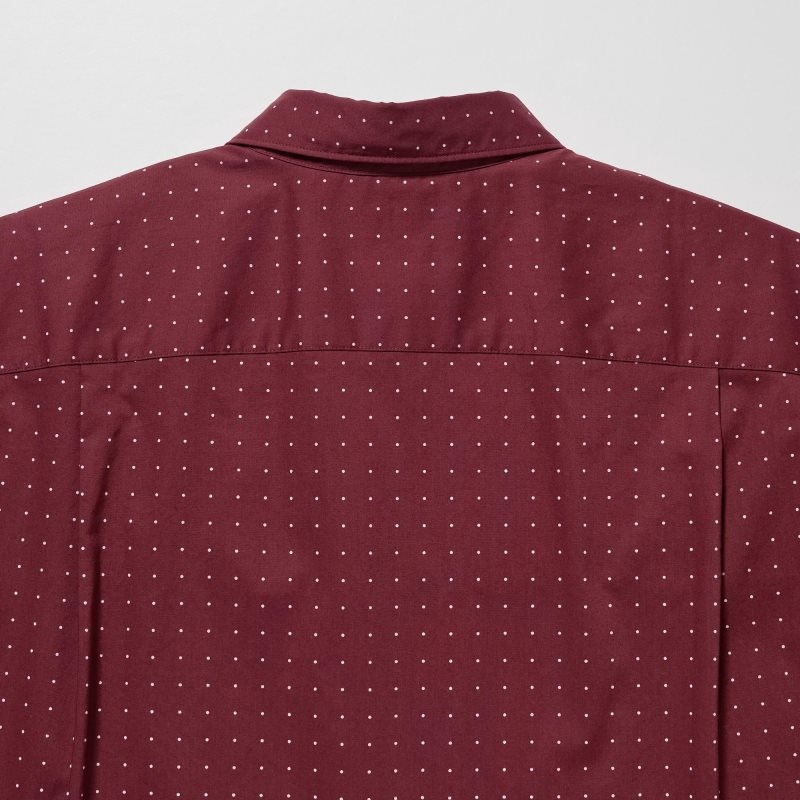 Uniqlo Extra Fine Cotton Short-sleeve メンズ シャツ ボルドー | 8767424
