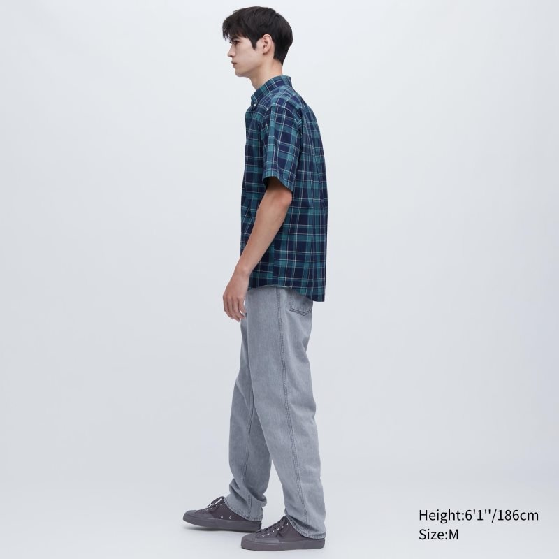 Uniqlo Extra Fine Cotton Short-sleeve メンズ シャツ 青 | 7450838