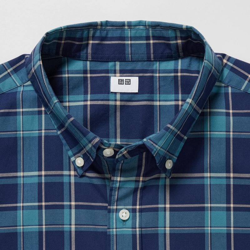 Uniqlo Extra Fine Cotton Short-sleeve メンズ シャツ 青 | 7450838