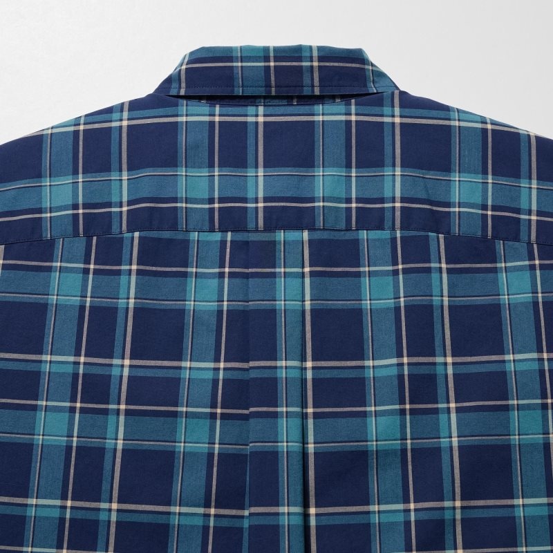 Uniqlo Extra Fine Cotton Short-sleeve メンズ シャツ 青 | 7450838