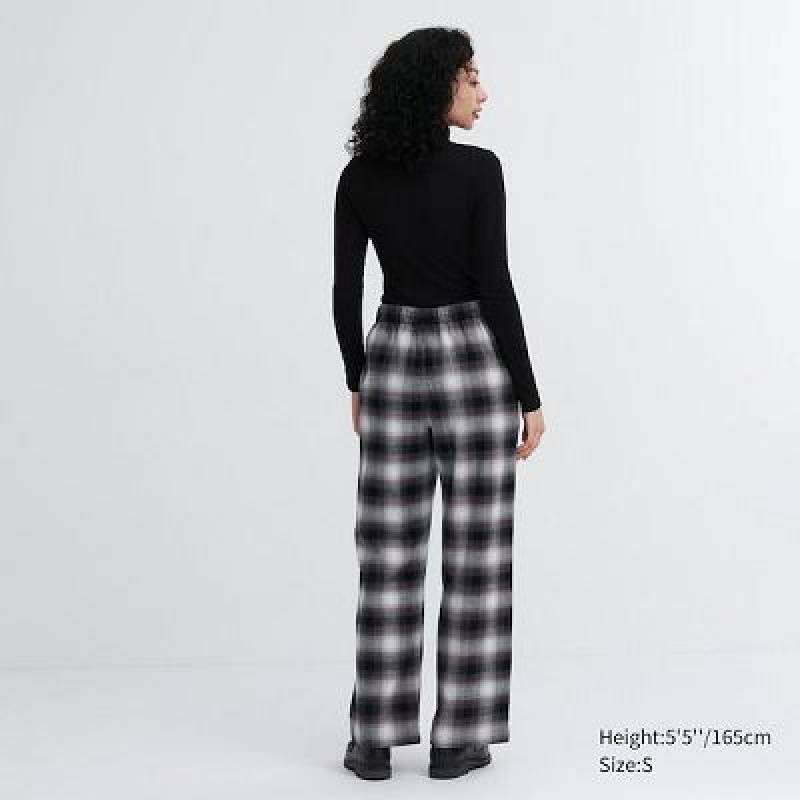 Uniqlo Flannel Checked レディース パンツ グレー | 5562